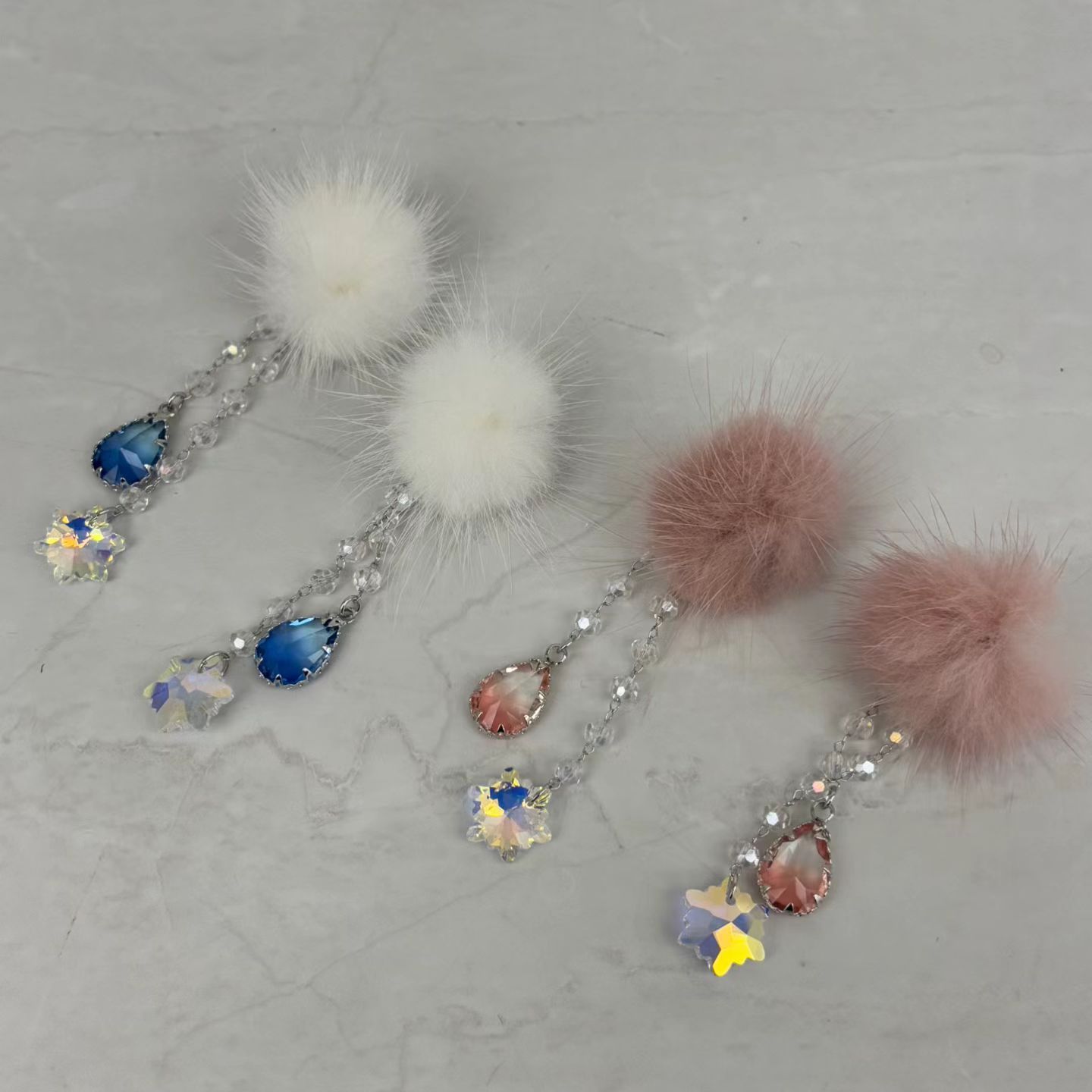 耳环reina韩国东大门代购ins风气质 毛球珠子 女耳钉11