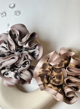 豹纹头绳Alen东大门代购 复古 拼接款发绳8