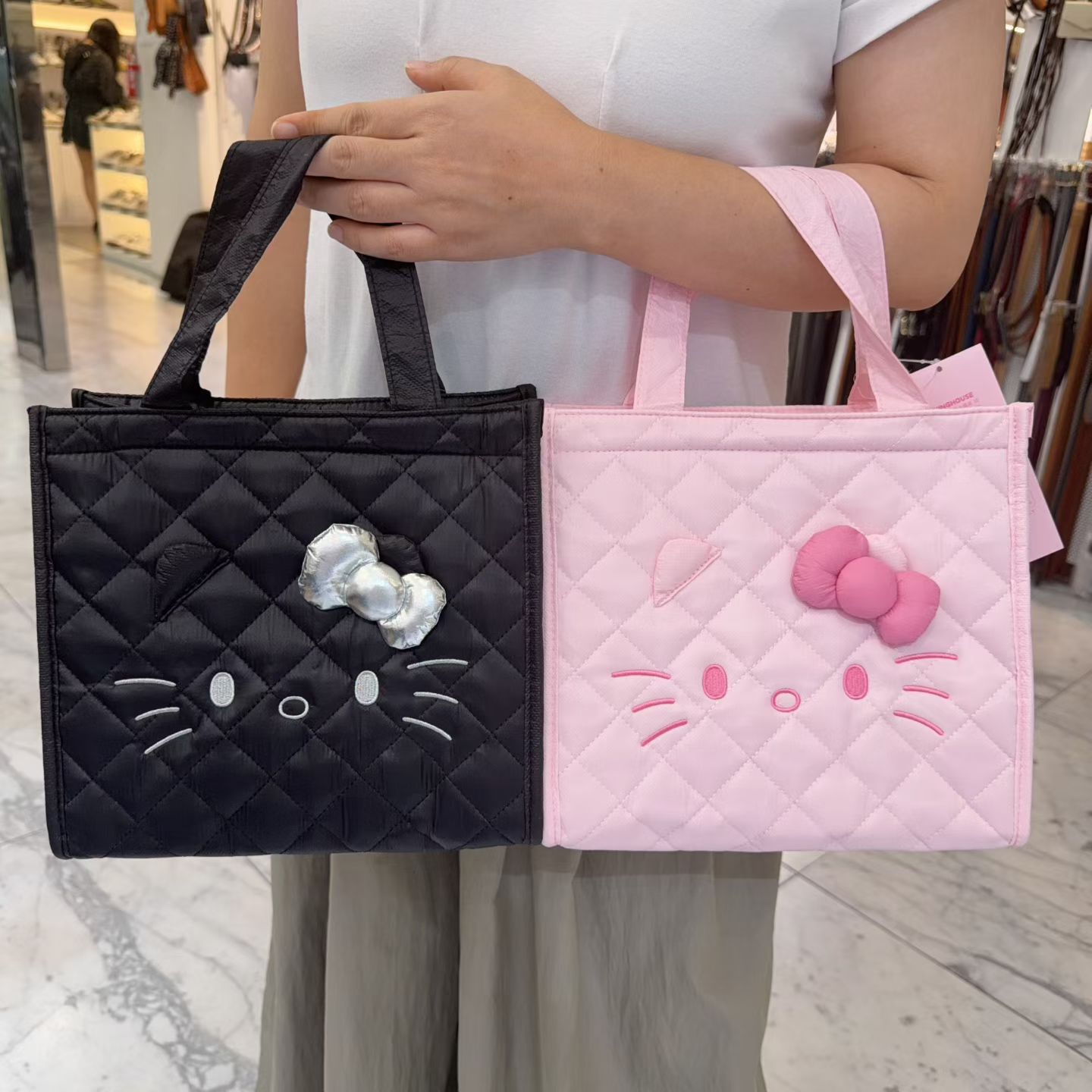 方形 保温包 手提wing韩国东大门代购时尚 猫咪图案25*22*14cm