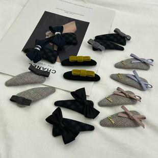 刘海夹11 格子蝴蝶结 发夹Queen 简约东大门韩国代购