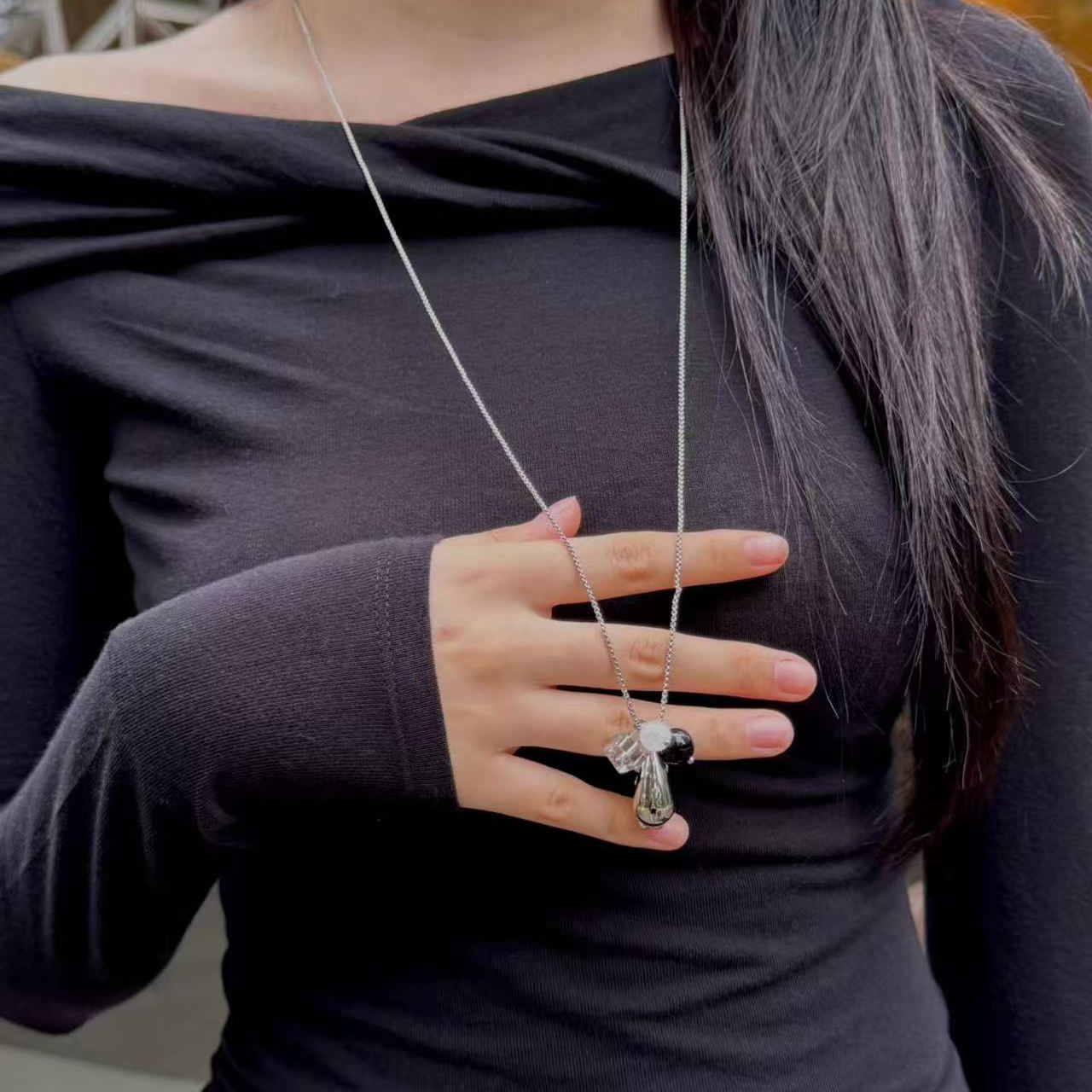 reina项链 新款 东大门韩国代购时尚可爱珠子 长款毛衣链10