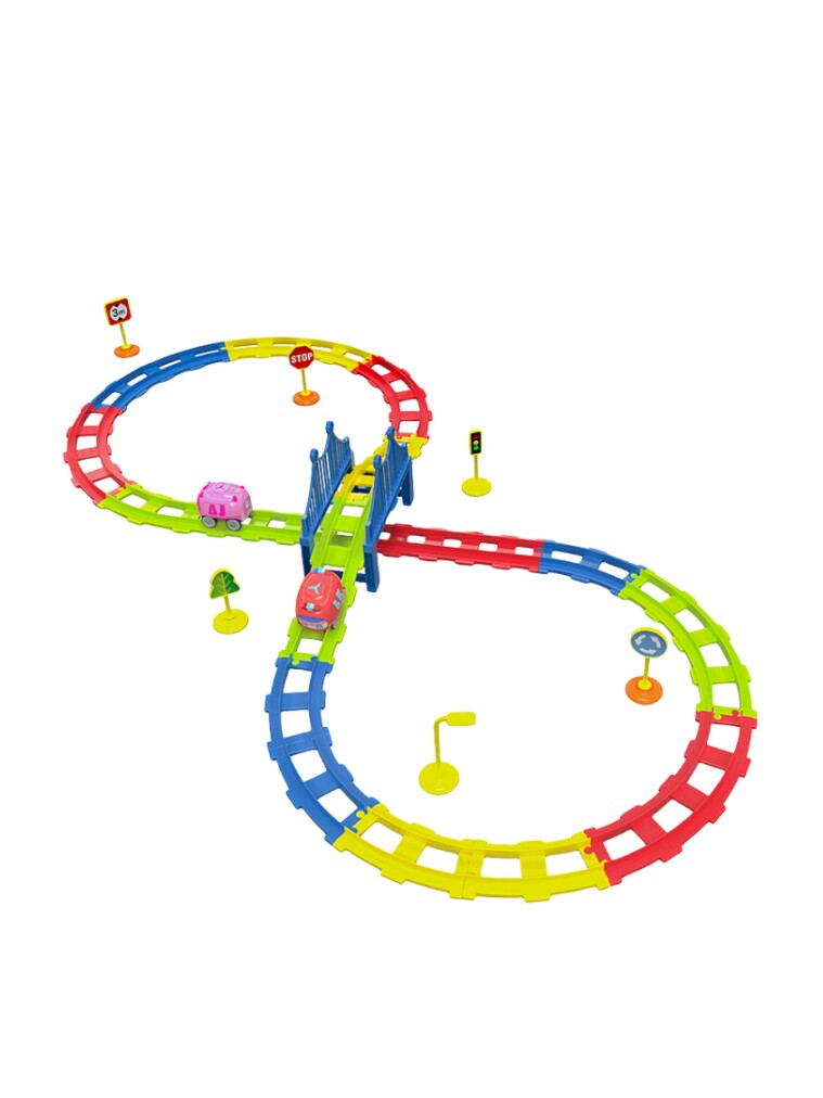 SICHENG LITTLE TRAIN ALLIANCE CHILDRENS ELECTRIC RAIL CAR TOY PARENT-CHILD INTERACTION FIGURE 8 ASSEMBLY TRACK TWO-PERSON RACE