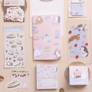 日本古川纸工tobimatsu联名限定猫咪便签本  文件夹 贴纸