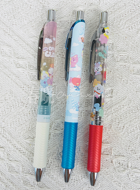 日本pentel派通BT21限量版防弹少年团限定中性笔黑色0.5