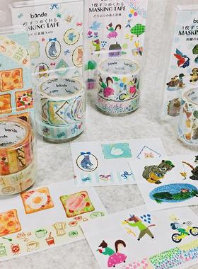 文具女子博限定 日本bande新品限定异型胶带贴纸花朵甜甜圈