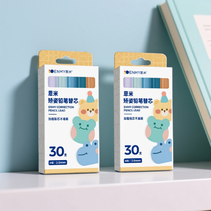 ENMY恩米按动式自动铅笔芯2.0mm粗笔专用的替换铅芯2B/HB替芯粗芯