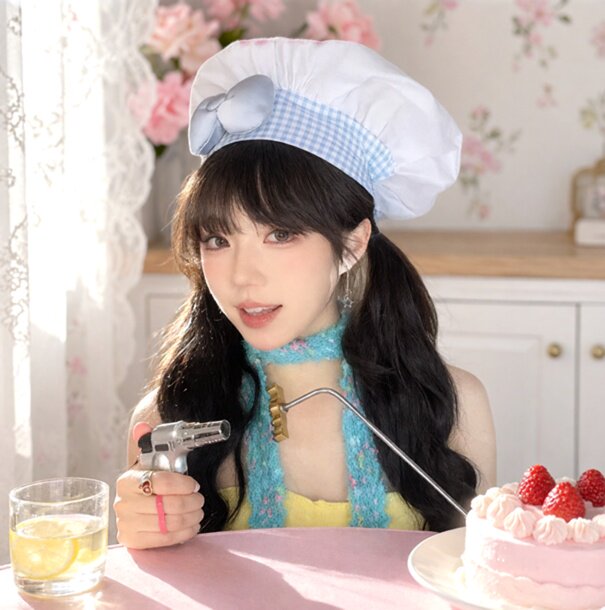 可爱大厨cos女料理鼠王厨师帽帽子