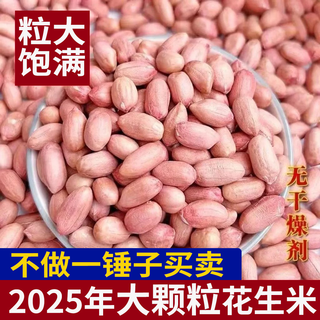 农家大粒花生米精选大颗粒优质饱满粉皮不带壳新鲜花生米生花生米