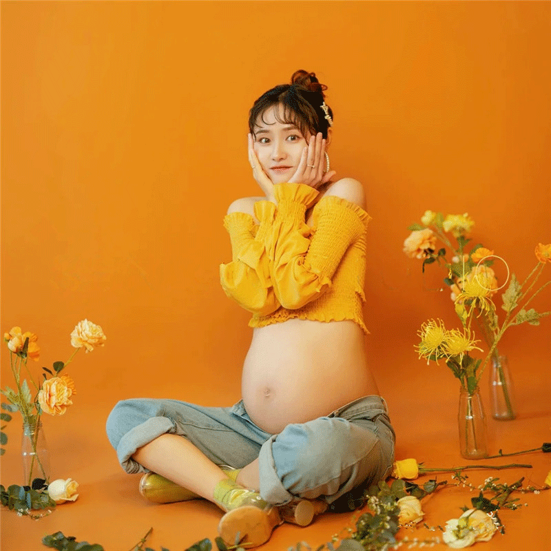 新款小清新孕妇照影楼拍照写真个性孕照大肚妈咪衣服摄影写真服装
