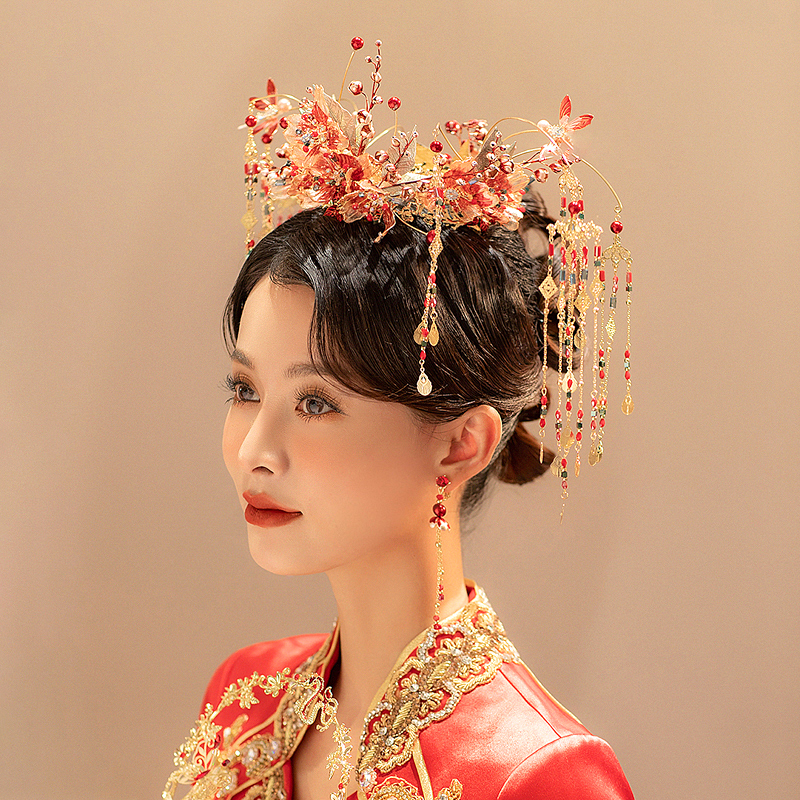 手工新娘秀禾服古典婚礼发饰