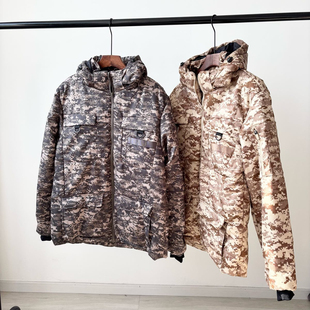 迷彩保暖棉衣工装 韩单 连帽数码 冬季 多袋外套 男士