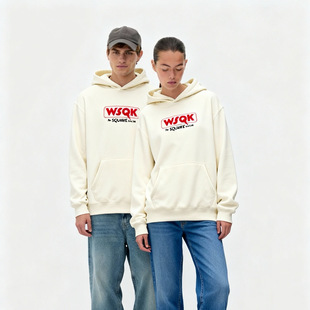 怪奇物语联名 男女 外贸重磅加绒加厚连帽卫衣印花OVERSIZE帽衫