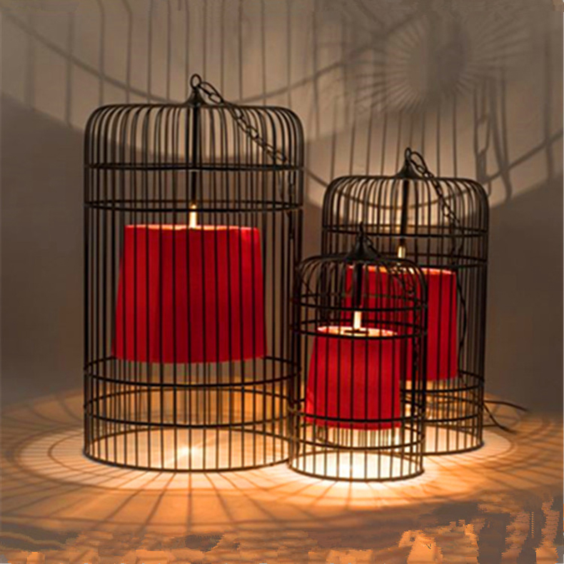 简约中式铁艺鸟笼吊灯酒吧台咖啡厅服装店复古工业装饰笼子