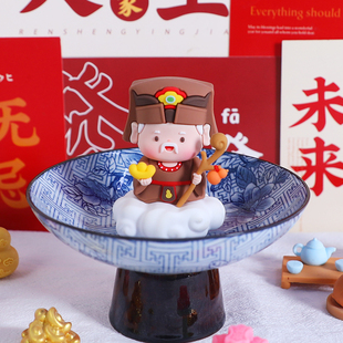 卡通福德土地公玩偶摆件神仙菩萨办公室车载摆件求神拜佛工位好物