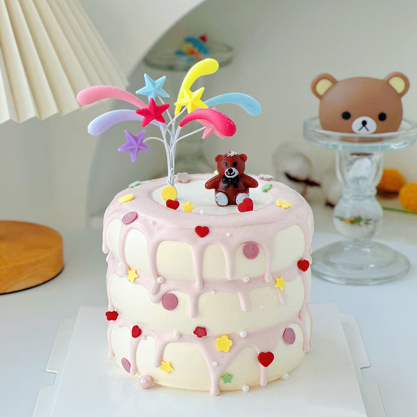 元旦新年彩色星星火花蛋糕装饰