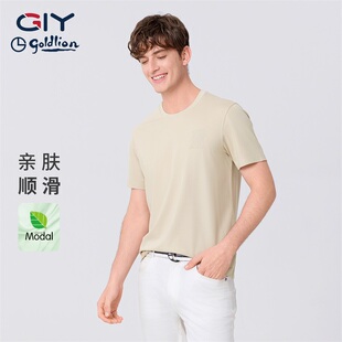 金利来GY短袖T恤男款2026年夏季新款衬衫圆领打底休闲运动上衣男