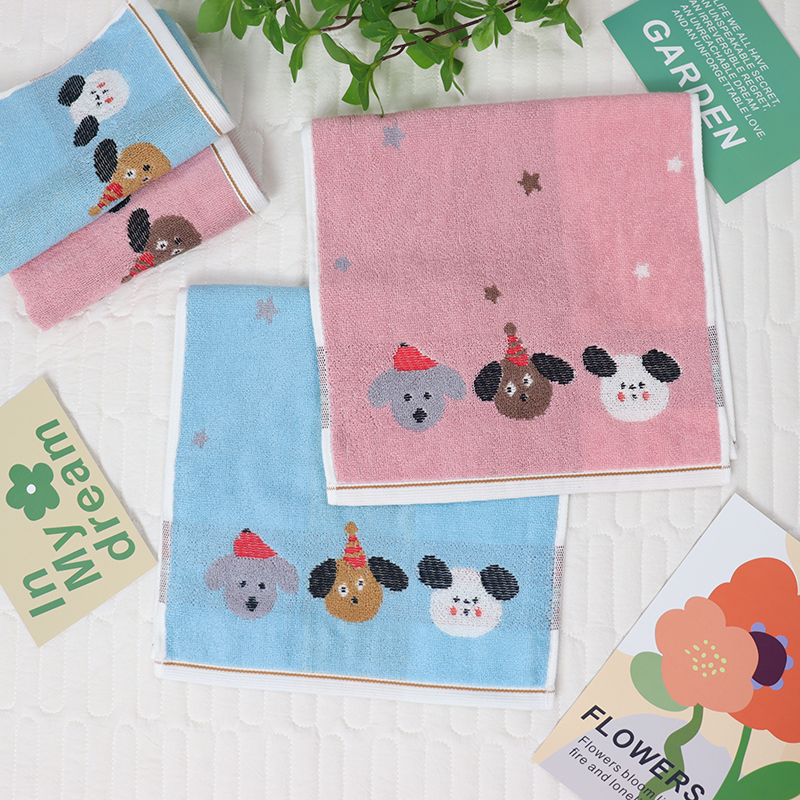纯棉儿童洗脸毛巾面巾全棉柔软吸水童巾可爱卡通小毛巾家用