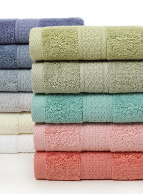 简约纯棉素色毛巾全棉成人家用洗脸面巾柔软吸水高档美容男女款厚