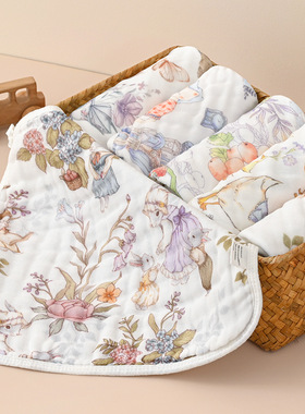 婴儿六层纱布口水巾新生儿纯棉小方巾宝宝洗脸巾儿童全棉毛巾a类