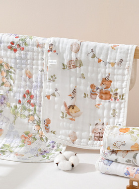 婴儿童巾纯棉a类纱布六层可挂式宝宝洗脸洗澡毛巾小宝宝口水巾