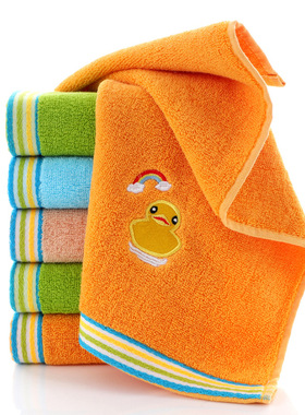 纯棉儿童毛巾卡通刺绣幼儿园洗脸毛巾宝宝家用小毛巾全棉柔软吸水