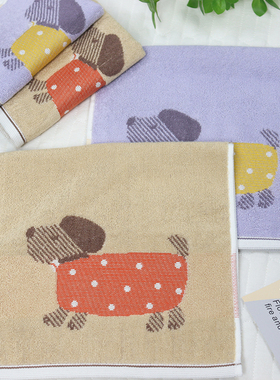 纯棉儿童毛巾面巾全棉柔软吸水童巾可爱卡通小毛巾洗脸家用