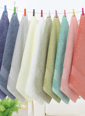 简约纯棉素色小方巾全棉洗脸毛巾幼儿园儿童家用擦手巾柔软吸水