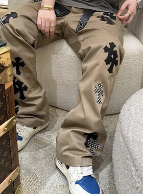 CH美式迷彩十字架贴皮休闲长裤