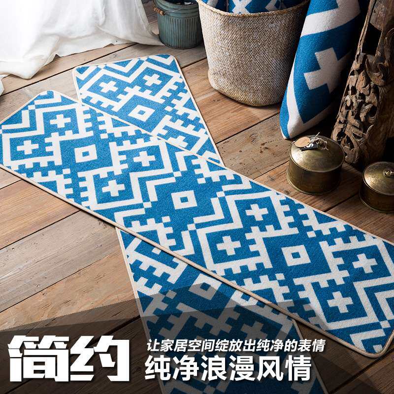 modern Simplicity blue Geometry Corridor kitchen tea table a living room carpet European style bedroom Bedside Strip Matin the Home Fabric , Carpet  category - from Buy2taobao.com to provide professional Taobao agent buy service