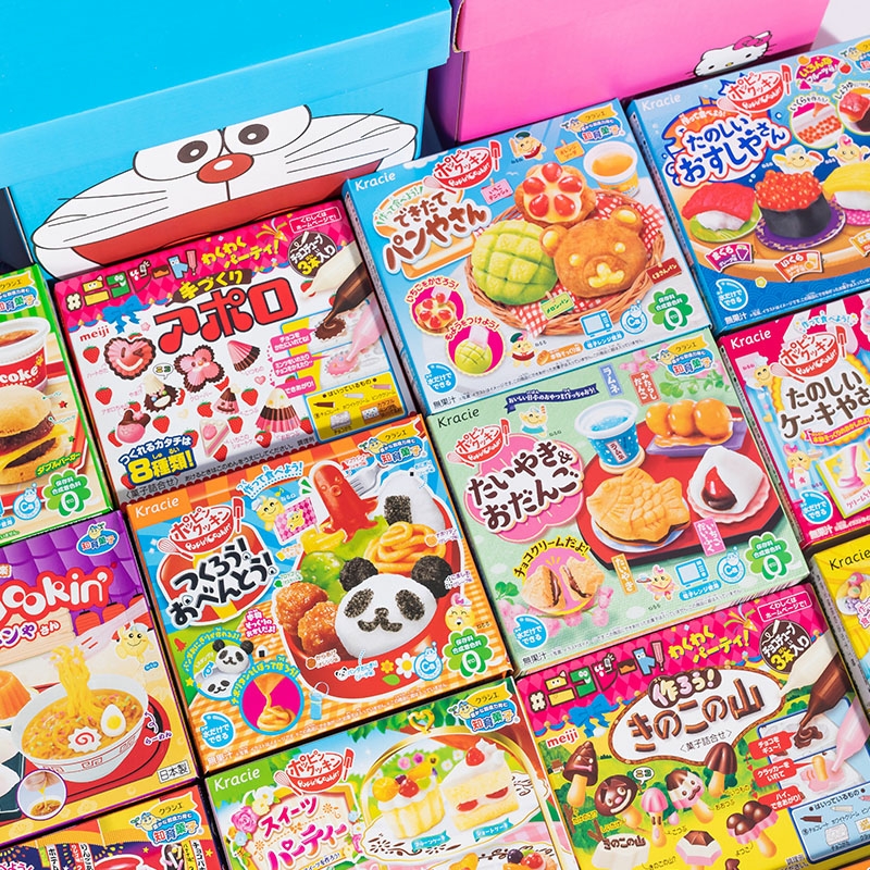 日本食玩 嘉娜宝diy厨房套装可食汉堡烟花冰淇淋披萨玩具手工糖果