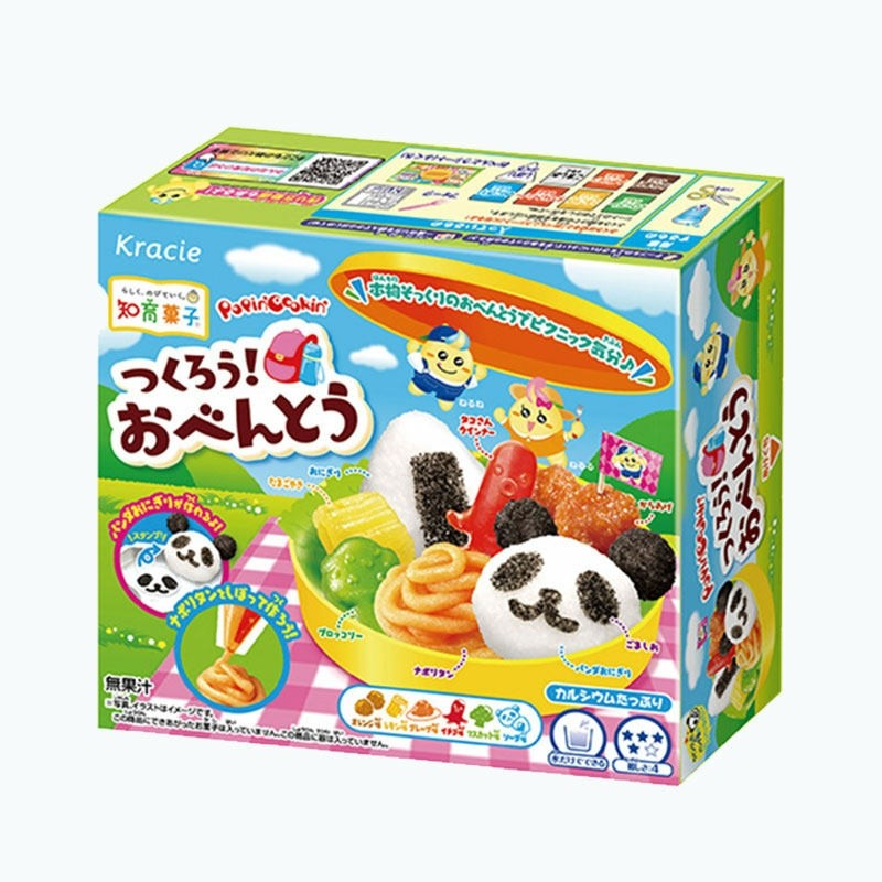 日本食玩可食 嘉娜宝DIY手工熊猫便当自制糖果儿童益趣园迷你厨房
