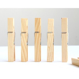 原色款 饰晾衣服相框照片餐盘传菜天然长木夹子7.2CM 收纳小赠品装