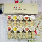 卡通彩色牛奶水杯夹子寝室装 饰悬挂相框便签木发夹礼物小木夹子