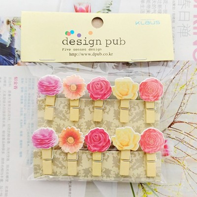 卡通彩色菊花寝室装饰悬挂木夹子