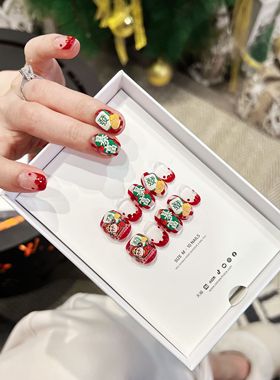 【财神爷】设计师款新年喜气显白美甲红色系2025蛇年过年战甲穿戴