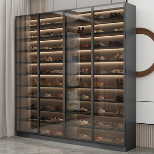 玻璃鞋柜家用门口储物柜大容量多层展示收纳柜入户一体靠墙玄关柜