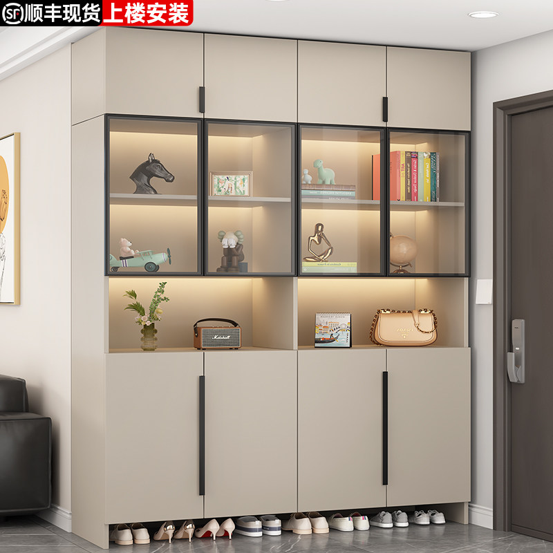 鞋柜家用门口2026新款高级感简约大容量入户收纳柜一体靠墙玄关柜