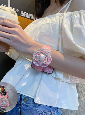 山茶花腕带适用oppofindn3/n2flip手机壳折叠屏华为p50pockets女2三星zflip6/7新款5荣耀magicv2粉purax新款