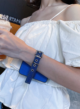 创意牛仔调节腕带适用三星zflip7手机壳新款6折叠屏5适用小米mixflip2保护套适用摩托罗拉Razr60pro/50ultra