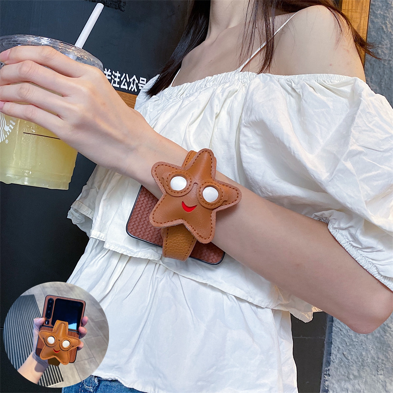 可爱个性腕带适用小米mixflip2手机壳三星zflip7折叠屏6/5新款W26flip新款华为purax星星pocket2防摔套vivox