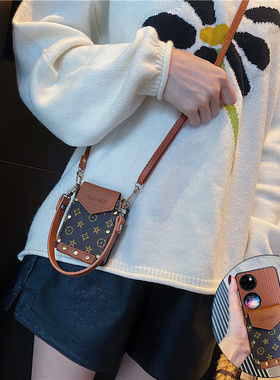 卡包适用华为p50pocket手机壳2折叠屏oppofindn3/n2斜挎适用三星zflip7/6/5荣耀magicvflip2适用小米MIXflip2