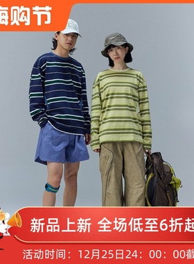 you货|日系复古拼接网眼长袖25秋季新品潮牌街头圆领透气t恤1