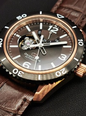 orient star 东方星自动机械男手表RE-AT0103Y运动镂空皮带蓝宝石