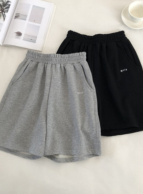 运动短裤女夏宽松显瘦外穿跑步韩版休闲高腰bf风中裤直筒五分裤潮