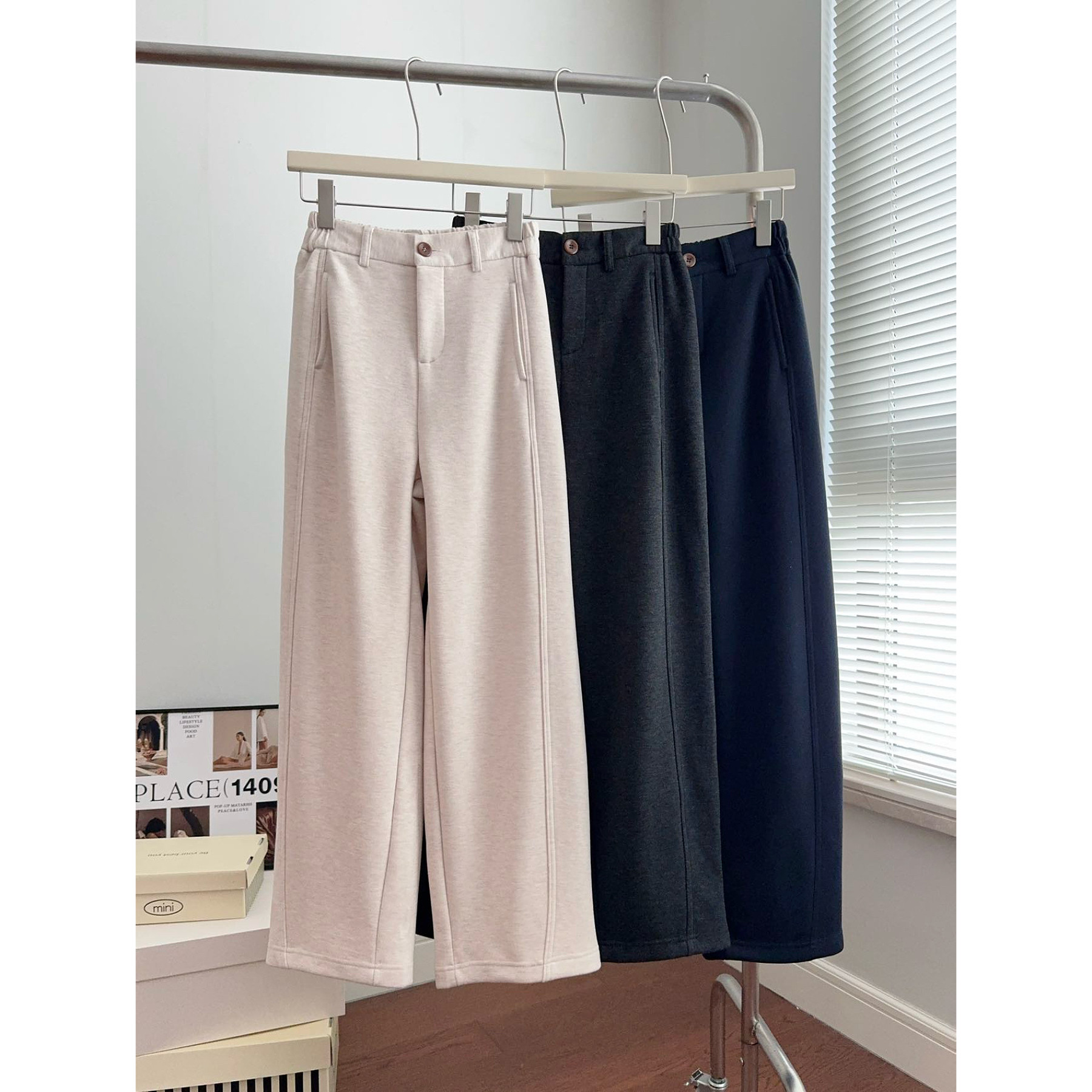 巨显瘦羊毛呢加厚窄版直筒裤女冬季加绒保暖宽松百搭高腰阔腿长裤,女装/女士精品,休闲裤,淘宝优惠券,粉丝福利购,淘宝优惠卷