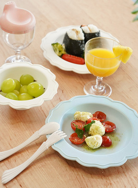 日本Reale竹纤维婴儿宝宝辅食高颜值儿童餐具套装吸盘碗盘高脚杯