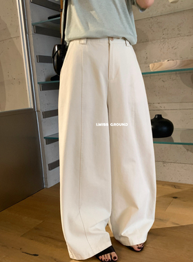 IMISS-26年早春花边时尚气质直筒百搭休闲裤R61003