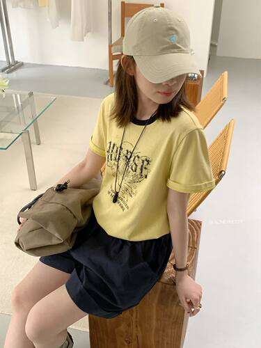 ACME PRETTY韩版夏季基础百搭字母印花宽松显瘦圆领短袖T恤女w679