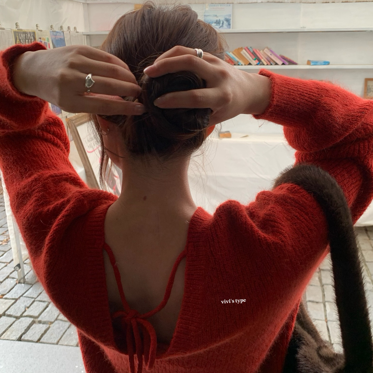 VIVIS TYPE-冬上新节日款绑带纹理保暖毛衣YS1-3252