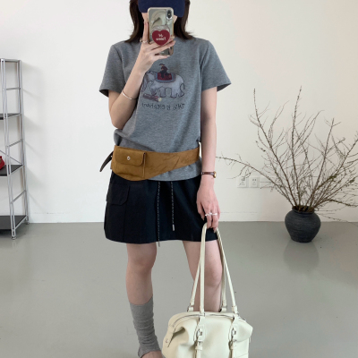 ACME PRETTY-新款也太吸睛了吧贴布绣手工专机刺绣T短袖T恤W203#